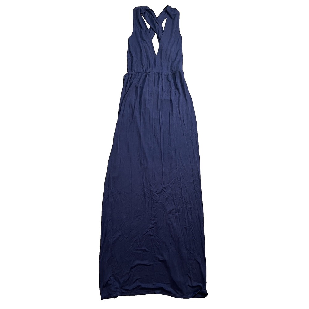Krisa Maxi Dress Blue Womens XS Soft NWT Cross Back Sleeveless